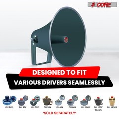16-Inch Weatherproof Outdoor PA Paging Horn Speaker with Mounting Bracket