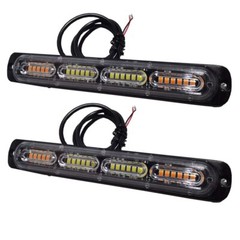 2pcs 24 LED Strobe Lights Emergency Flashing Warning Beacon Yellow Amber 12V EXV