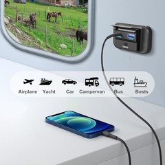 12V USB Outlet Surface Mount Lightweight PD USB C 30W and QC 3.0 18W Ports for