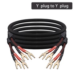 YYTCG HiFi Speaker Cable Oxygen-Free Copper 24K Gold Banana/Y Plug Audio Wire