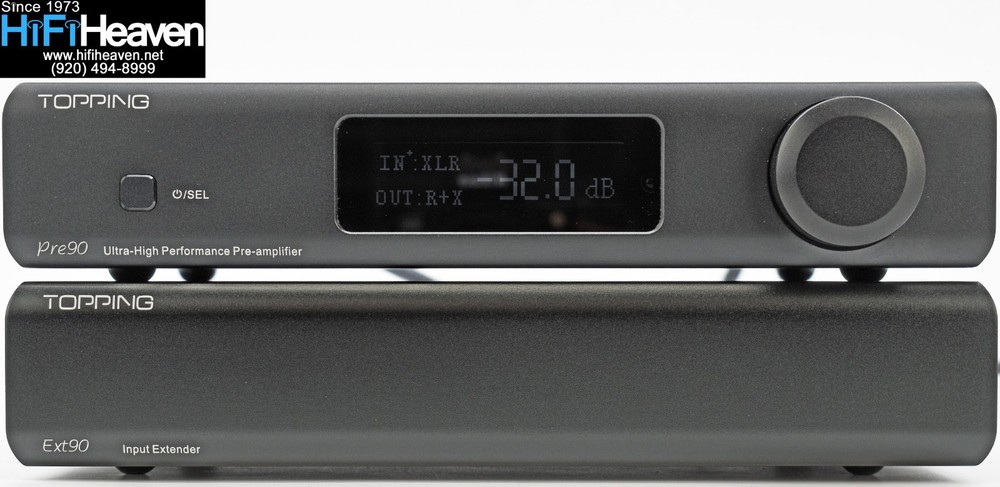 TOPPING PRE90 Preamp w/EXT90 Input Extender Balanced/RCA-conversion $850 list !