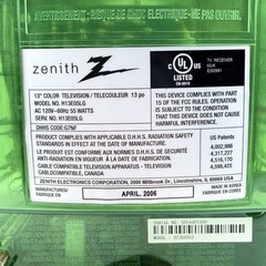 Zenith Transparent Jungle Green 13″ CRT Television Retro Gaming TV Prison Model