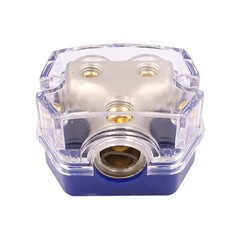 2 PACK 2 Way Blue Distribution Block 0-4 AWG In, 4-8 AWG Out for Power or Ground