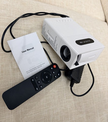 Mini Projector Desktop White/Black w/ Remote, Power Adapter & User Manual