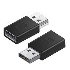 2 PCS DisplayPort Female To Male Adapter 8K DP 1.4 32.4Gbps Extender For PC