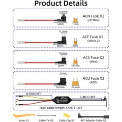 Universal Dash Cam Hardwire Kit 12-24V Mini USB Hard Wire Cable Fuse for Car