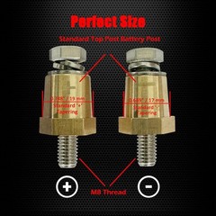 Effortless Installation M8 Battery Terminal Posts – Durable Brass Construction