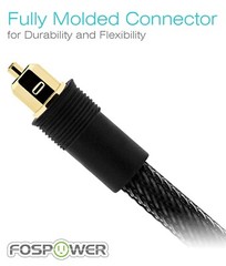 FosPower 15FT Braided Toslink Digital Optical Audio Cable For PS4 Xbox One Wii U