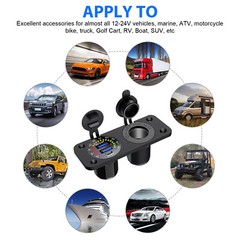 Dual USB Car Fast Charger Outlet, Cigarette Lighter Socket, Power Adapter Outlet