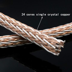 12TC 24 Strands 5AWG 8N OCC Pure Copper Bulk Cable HiFi Speaker Bi-wire DIY Lot