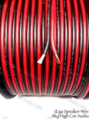 300′ feet TRUE 12 Gauge AWG RED/BK Speaker Wire W/ SPOOL Car Home Audio ft GA