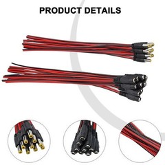 100PCS 2.1mm x 5.5mm DC Power Pigtail Barrel Plug Connector Cable 18AWG 12V 5A