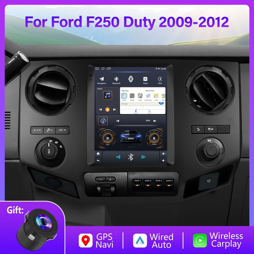 9.7″ 32GB Tesla Style For Ford F250 F350 Duty 2009-2014 Car Radio Gps Carplay E