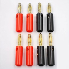 10Pcs Gold Plated Banana Plugs Audio Jack Speaker Wire Cable Screw Connector 4mm