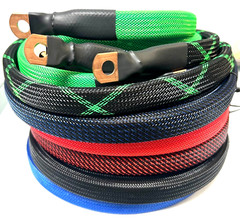 8 Gauge Hand Braided Sleeving FLAT Copper Power Wire Multi Length/Color LOT