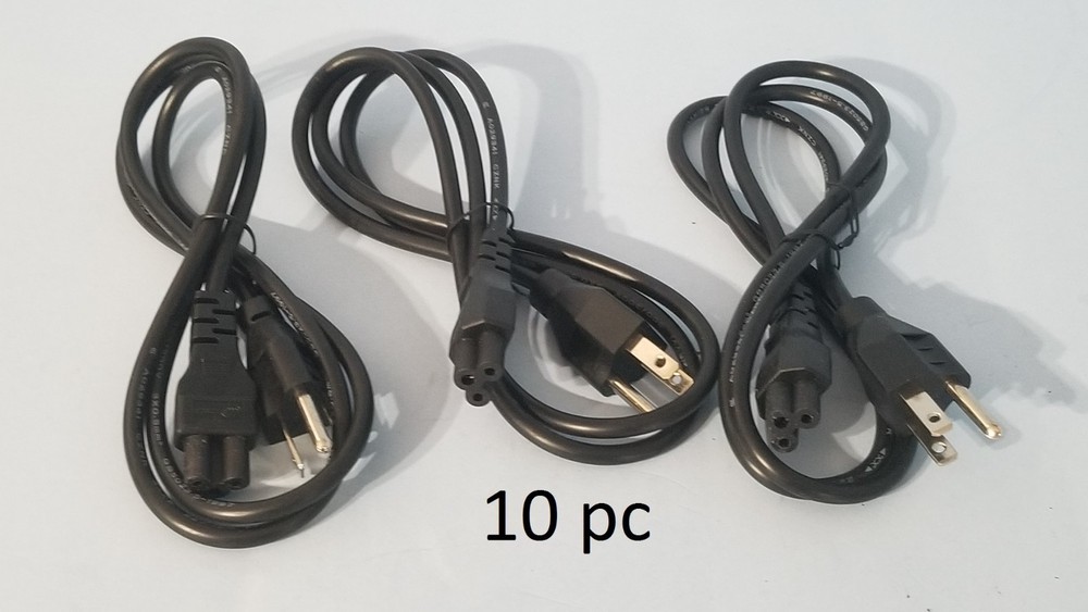 Lot of 10 Power Cord 3 Prong 4ft Mickey Mouse style Cable