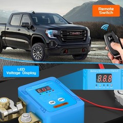 12/24V 240A Remote Battery Disconnect Kill Switch Anti Theft RV ATV Boat & LED