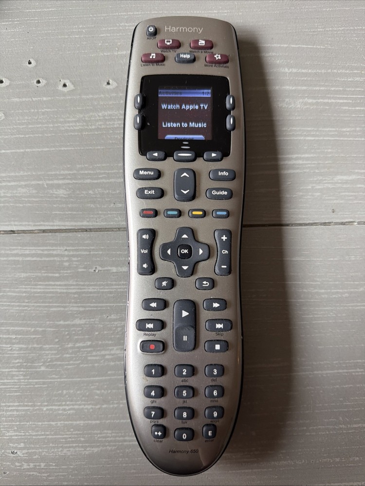 Logitech Harmony 650 Universal Programmable Remote Control Tested Powers On LCD