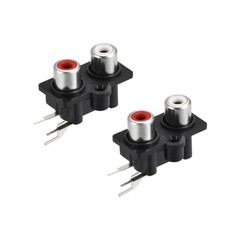 2Pcs AV Concentric Outlet 2 RCA Female Jack 3-Pin Connector Socket Panel Mount