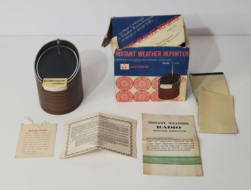 Instant Weather Reporter Windsor 2110 VTG Hong Kong Original Box Paperwork