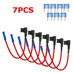 7Pack 12V 15 Amp Car Add-a-circuit Fuse TAP Adapter Kit, Mini ATM APM Blade Fuse