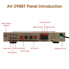2000W 5CH Amplifiers Amplificador HiFi Stereo AV Surround Amplifier SD FM Home