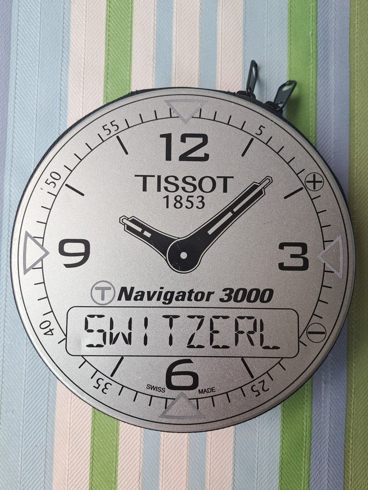 EARLY 2000s TISSOT NAVIGATOR 3000 FACE ZIPPER CD WALLET HOLDS 24