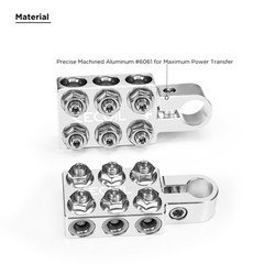 ABT12 12-Way Positive Negative Battery Terminals for SAE/DIN/EN Top Posts, Pair