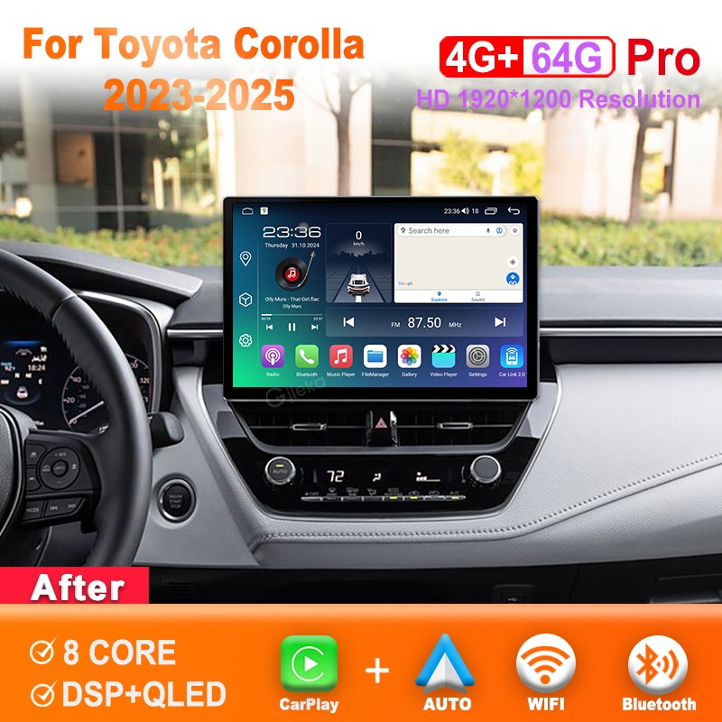 12.5 inch Screen Android Car Radio For Toyota Corolla 2023-2025 Carplay WiFi GPS