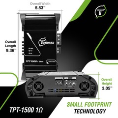 1x Timpano TPT-1500 1 Ohm Brazilian Amp 1600W RMS Car Audio Digital Amplifier