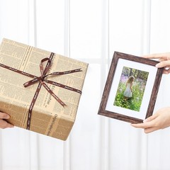 Vittanly 6×8 Picture Frame, Display Pictures 4×6 with Mat 6×8, Rustic Brown