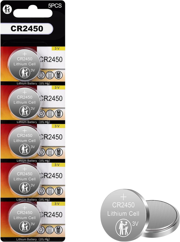 CR2450 3V Lithium Coin Battery(5 Pack)