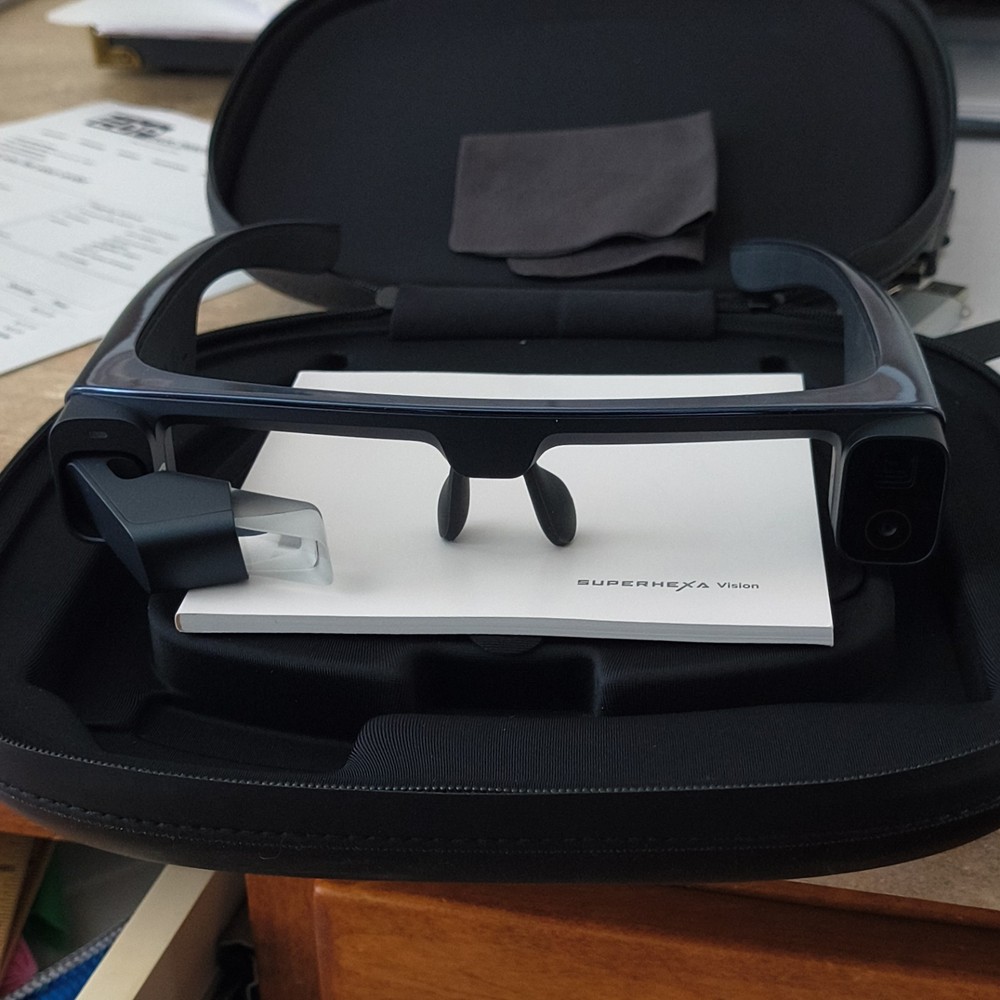 SUPERHEXA Vision Smart Glasses AR Glasses w/ Case, Microfiber Cloth & Manual