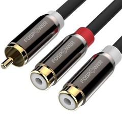 FosPower 8in 1RCA Male to 2RCA Female Stereo Audio Adapter Cable Cord Plugs