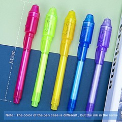 STENDA Invisible Spy Ink Pen 5 PCS, With UV 1 Count (Pack of 5), Multicolor