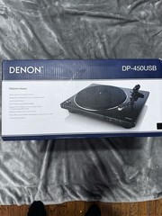 Denon DP-450USB Black Turntable Record Player USB Output Dust Cover 33/45/78