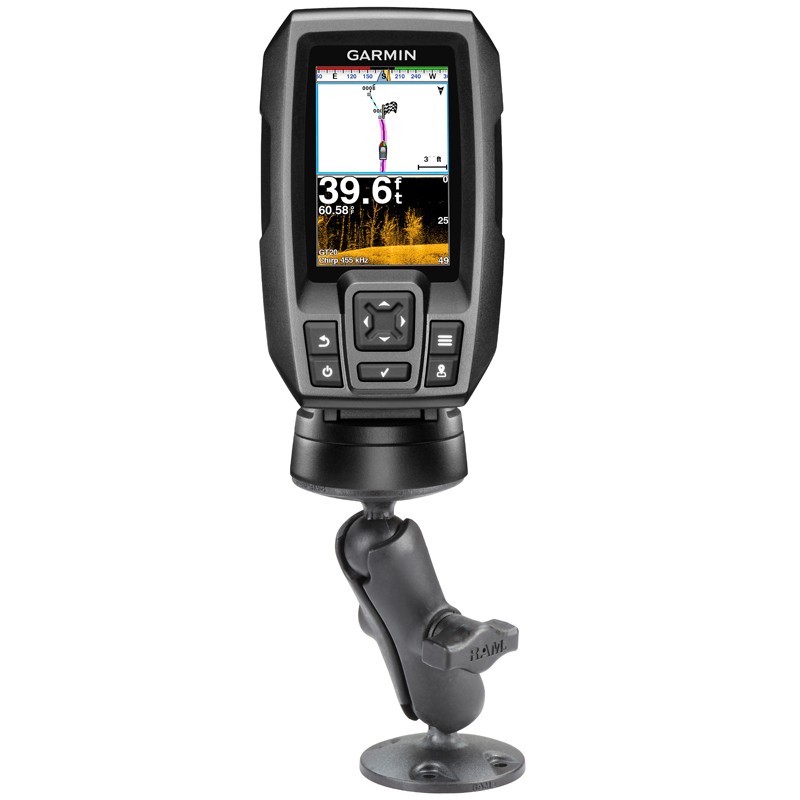 RAM Composite Drill Down Mount with Hardware for Garmin Striker, ECHOMAP, Echo