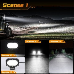 AUXBEAM 4″ 60W LED Work Light Bar Pods Spot Fog Driving Kit ATV Offroad + Wiring
