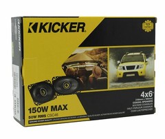 Kicker CSC464, CS Series 4×6″ 2 Way Coaxial Car Speakers (46CSC464)