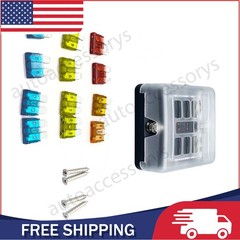 12-24V Blade Fuse Box Block Holder 6 Way Car Boat Power Distribution Panel Board
