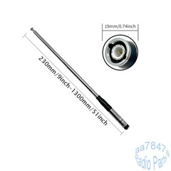 27MHz BNC Telescopic 9in – 51in Antenna for Walkie Talkie Portable CB Radio