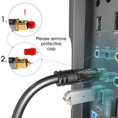 Kabeldirekt TOSLINK – Optical Audio Cable – 6Ft – Fiber Optic Cord, S/PDIF Digit