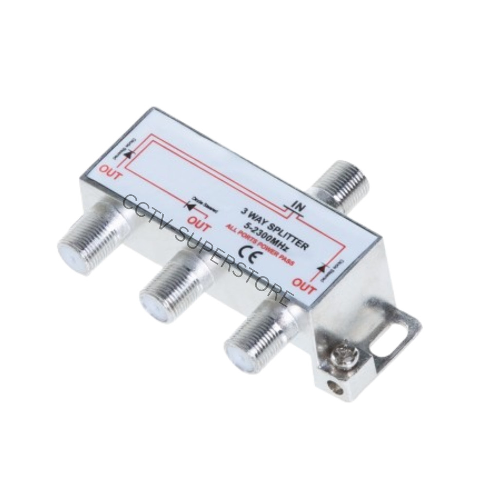 3-Way TV Splitter 5-2300 MHz Coax Cable Adapter for RG59 RG6 HDTV Satellite