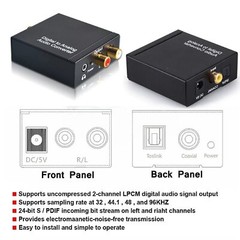 Digital to Analog Audio Converter Optical/Coaxial In Headphone/Speaker RCA out