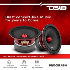 DS18 PRO-X5.4BM 5.25″ Car Audio Midrange Loudspeaker 300W Max, 150W RMS, EACH