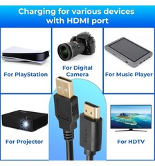 USB to HDMI Cable, USB 2.0 Male to HDMI Male Charger Cable Splitter Adapter -…