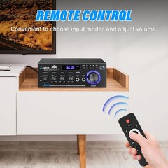 Bluetooth 5.0 Audio Amplifier with USB/SD Card Support and Remote Control