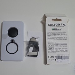 KWLBOEY Tag Tracker Compatible with Apple Find My w/ Keychain White/Black