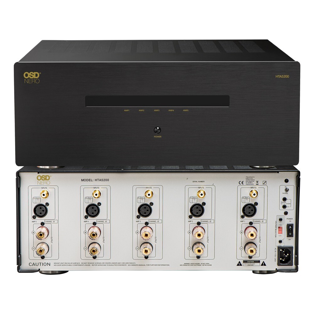 210W/Ch 5-Ch Class AB Home Theater Power Amplifier XLR/RCA High-Fidelity HTA5200
