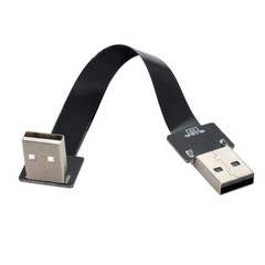 90 Degree Up Angled USB 2.0 Type-A Male to Type-A Male Data Flat Slim FPC Cable